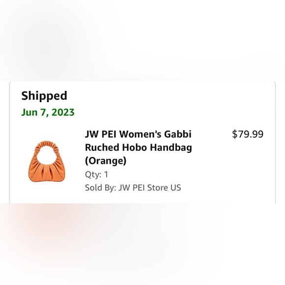 NWT JW PEI Gabbi Ruched Hobo Handbag Orange - Picture 12 of 12